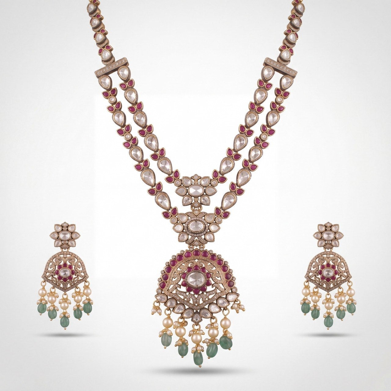 Two-Step Diamond Victorian Necklace Set