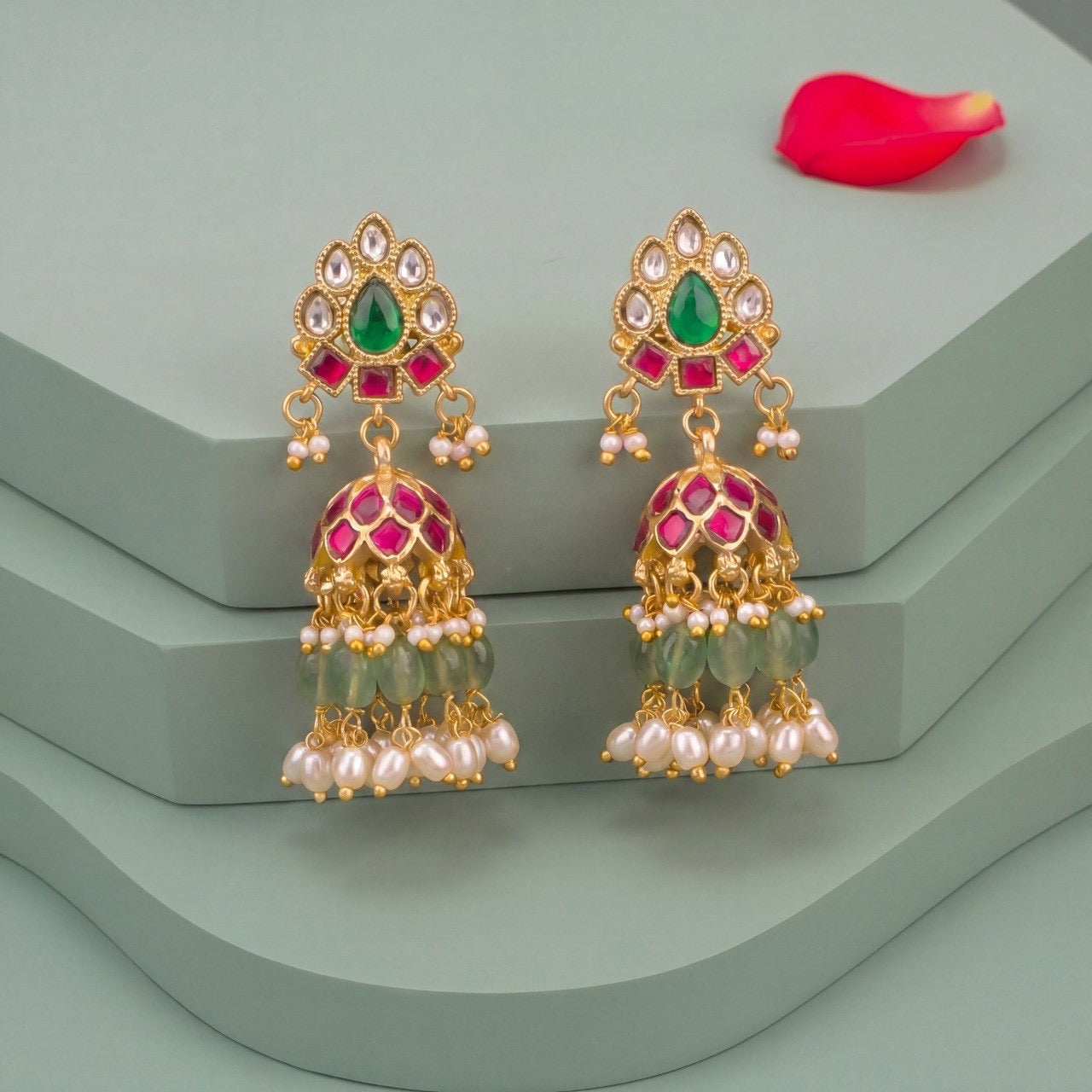 Ethnic Jadau Kundan Hanging Earrings