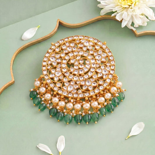 Unique Jadau Kundan Locket With Pearl Hangings