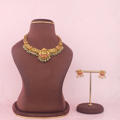 Temple Style Necklace With Matching Earrings