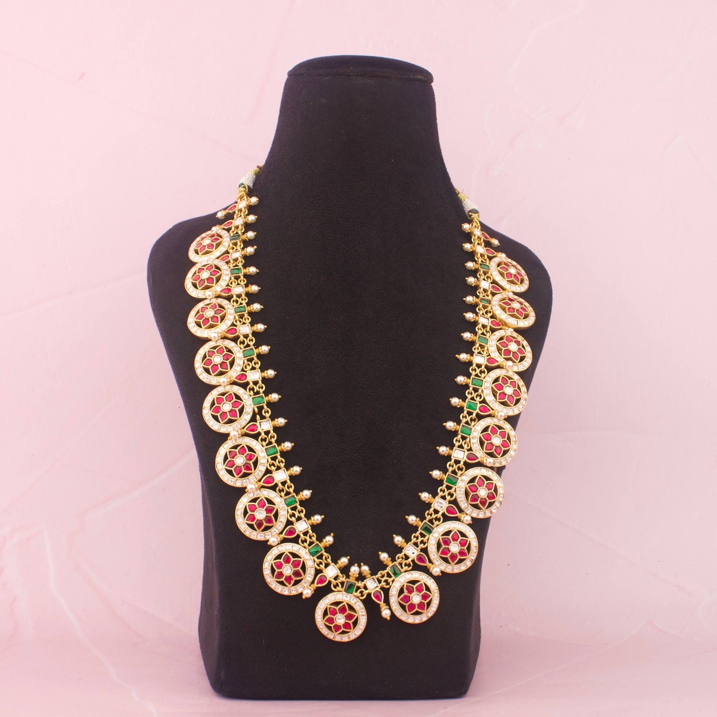 South Indian Style Jadau Kundan Bottu Mala Necklace