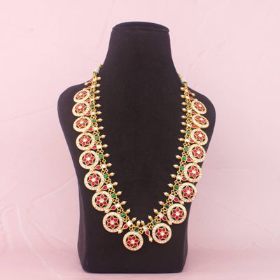 South Indian Style Jadau Kundan Bottu Mala Necklace