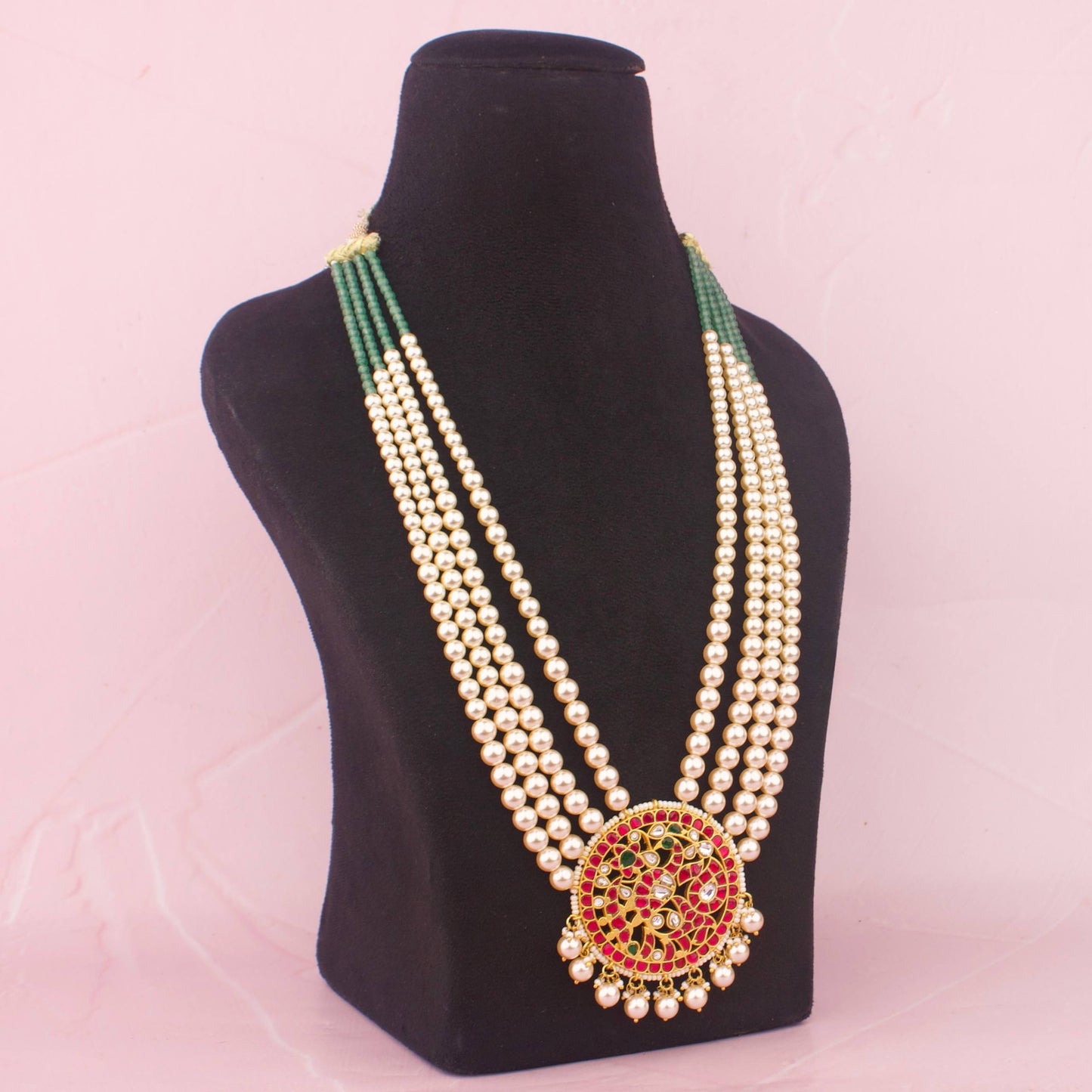 Classic Jadau Kundan Pearl Mala With Swarovski Pearls
