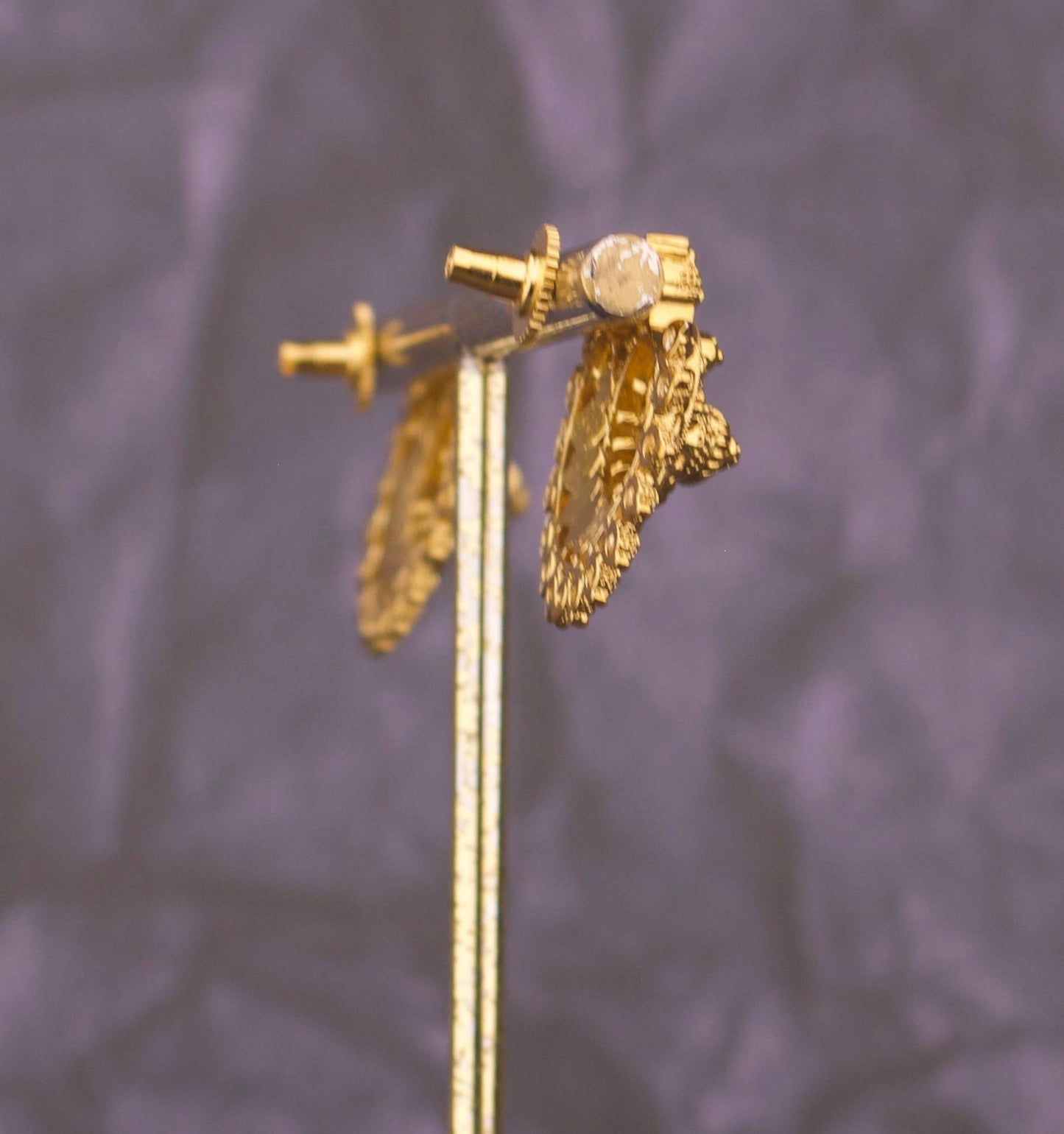 Traditional Temple Style Peacock Kundan Stud Earrings