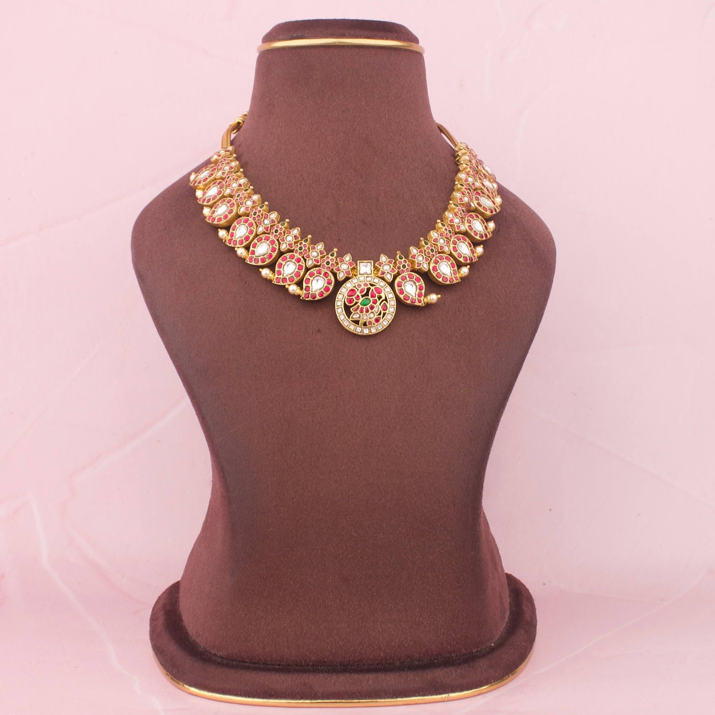 Elegant Jadau Kundan Short Mango Haram