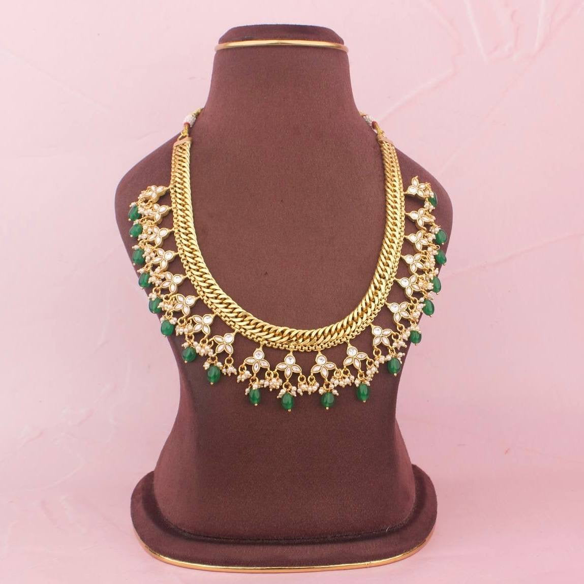 Jadau Kundan Jalebi Necklace - Premium Indian Ethnic Jewelry | Dulhan Jewels