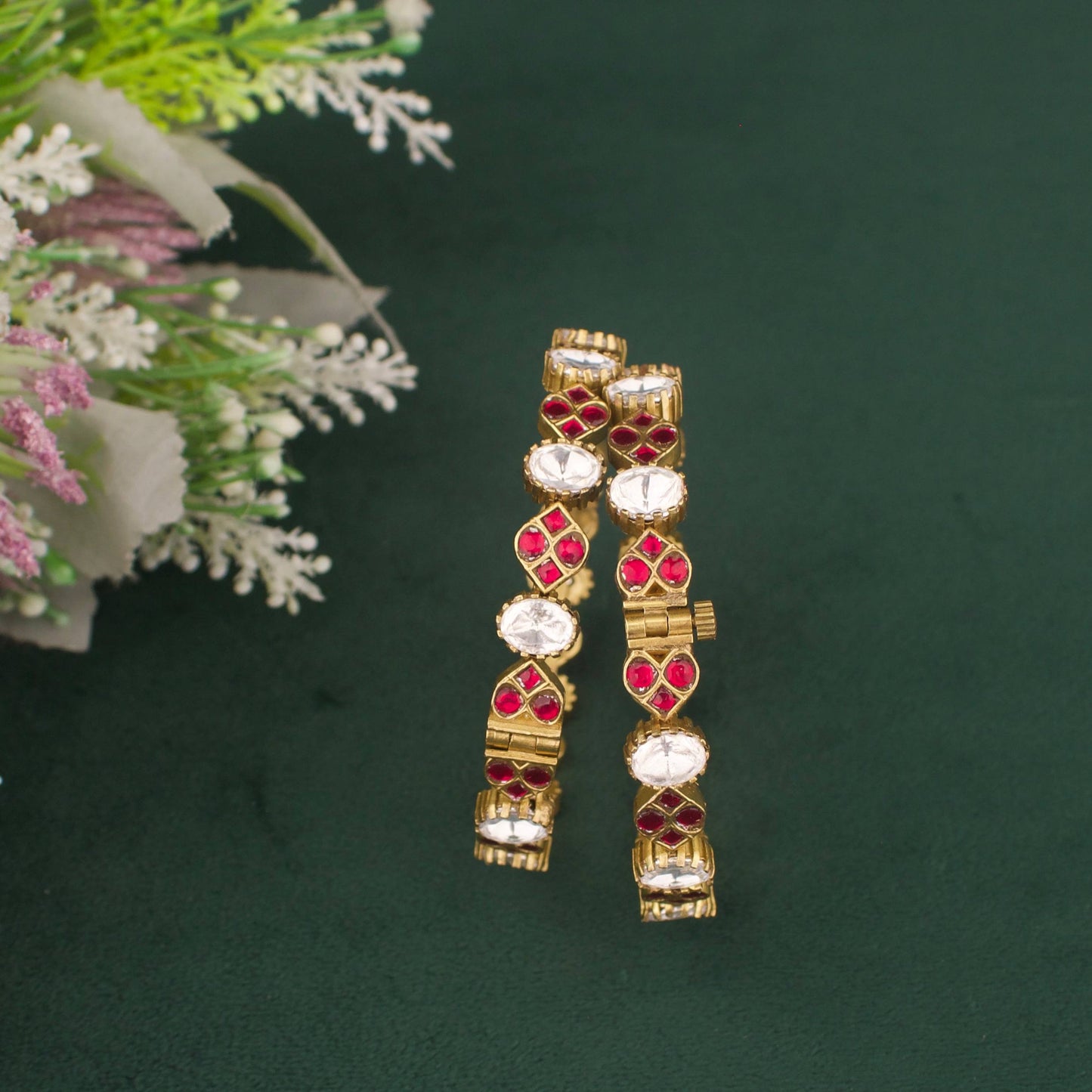 Classy Victorian Bangle With Ruby Stones