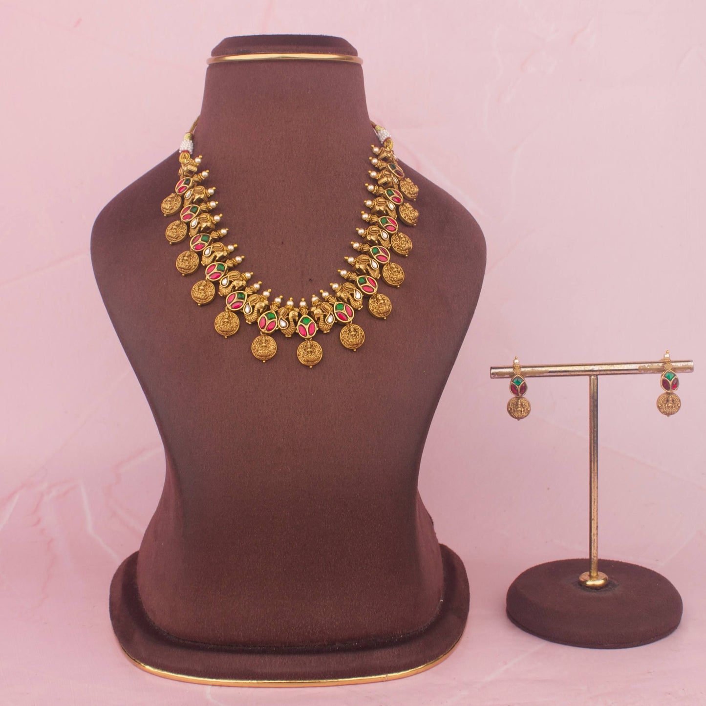 Fusion Nakshi Jadau Kundan Bottumala Necklace Set