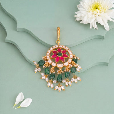 Moissanite Polki X Jadau Kundan Short Maangtika