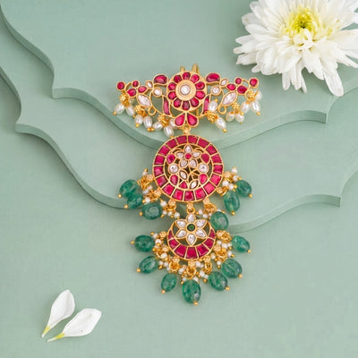 Gold Style Jadau Kundan Jada / Hair Pin