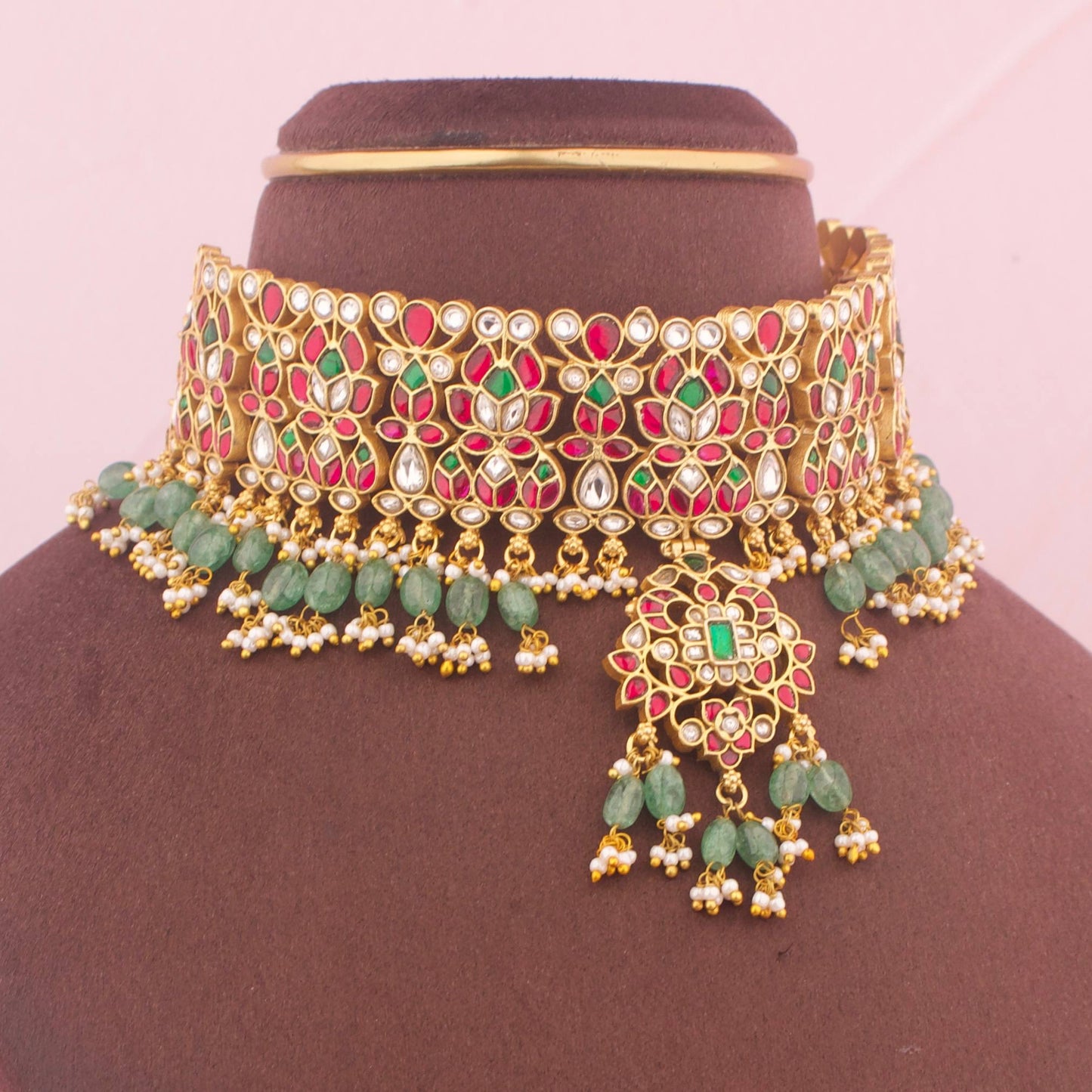 Traditional Jadau Kundan Choker With Hangings