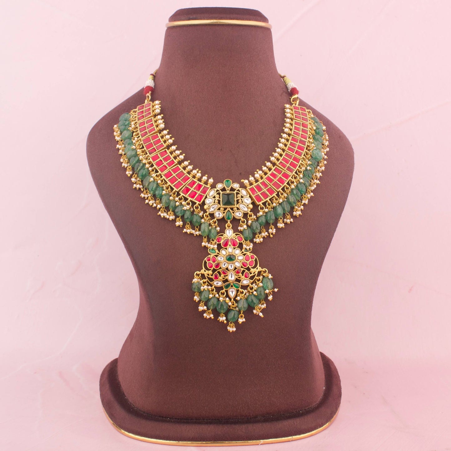 Unique Gold Style Jadau Kundan Short Necklace